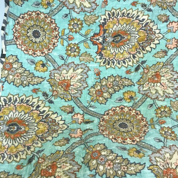 Waverly Twin Quilt With 2 Shams Blue & Gold Cotton Modern 82" X 87" - Picture 7 of 11